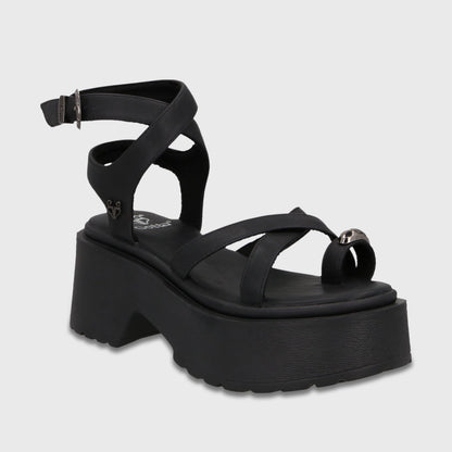 Sandalia Plataforma Negra Mujer 45986 - Gotta Chile