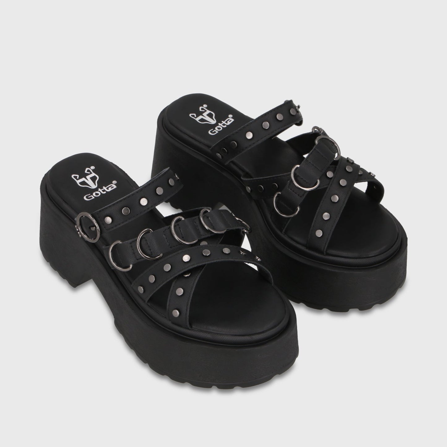 Sandalia Plataforma Negra Mujer 45987 - Gotta Chile