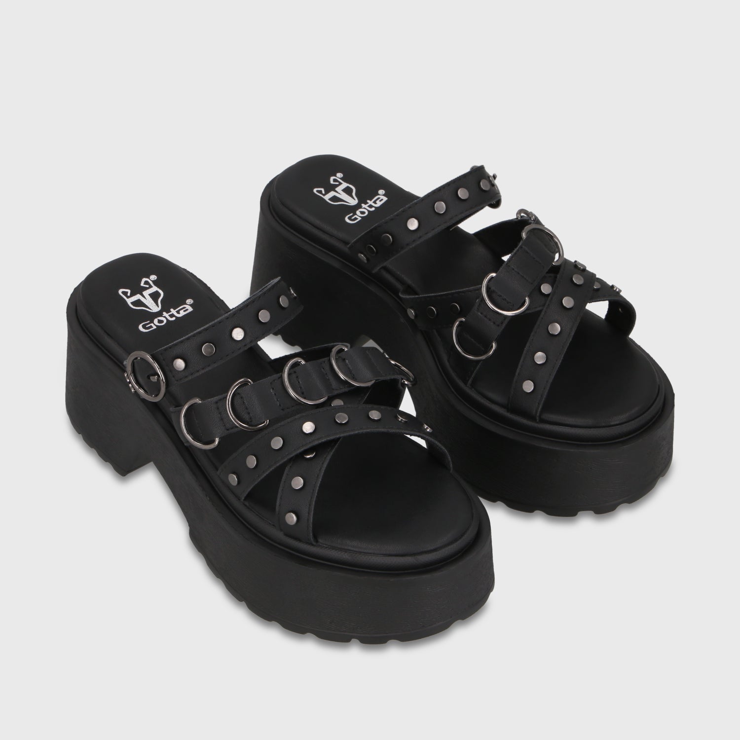 Sandalia Plataforma Negra Mujer 45987 - Gotta Chile