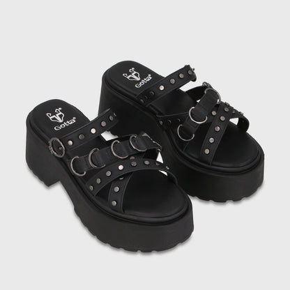 Sandalia Plataforma Negra Mujer 45987 - Gotta Chile