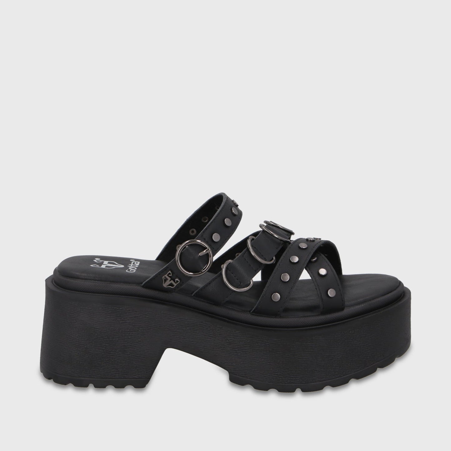 Sandalia Plataforma Negra Mujer 45987 - Gotta Chile