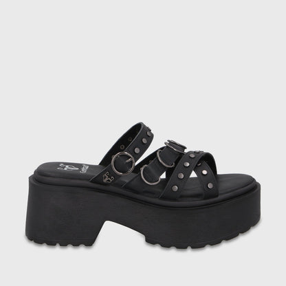 Sandalia Plataforma Negra Mujer 45987 - Gotta Chile