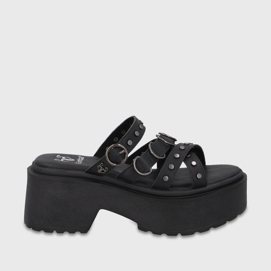 Sandalia Plataforma Negra Mujer 45987 - Gotta Chile