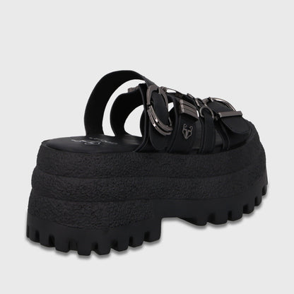 Sandalia Plataforma Negra Mujer 55294 - Gotta Chile