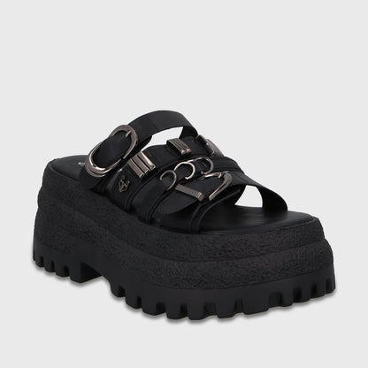 Sandalia Plataforma Negra Mujer 55294 - Gotta Chile