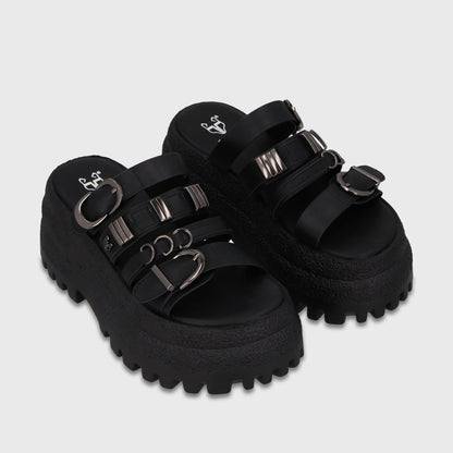 Sandalia Plataforma Negra Mujer 55294 - Gotta Chile