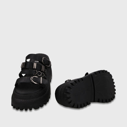 Sandalia Plataforma Negra Mujer 55294 - Gotta Chile