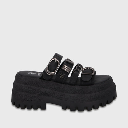 Sandalia Plataforma Negra Mujer 55294 - Gotta Chile