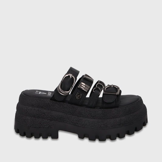 Sandalia Plataforma Negra Mujer 55294 - Gotta Chile