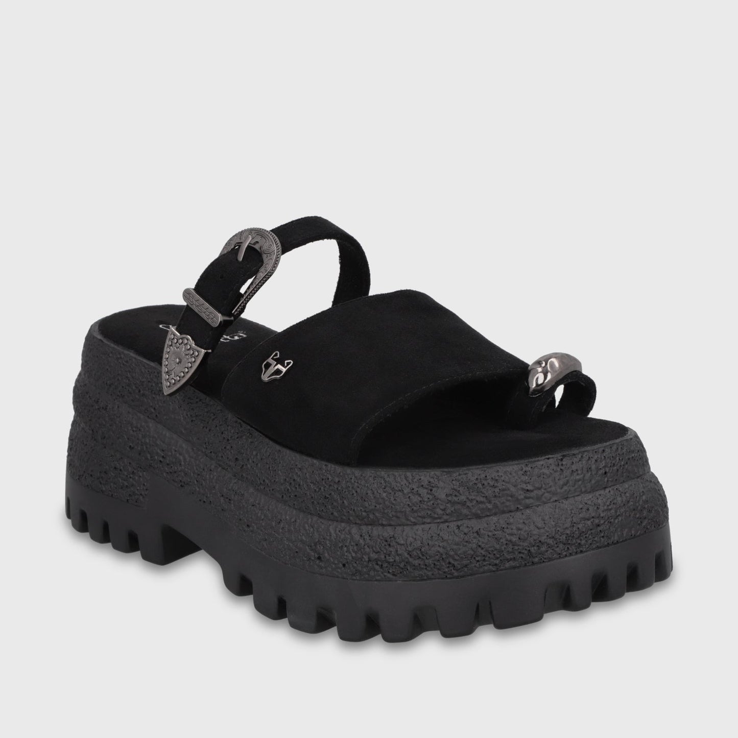 Sandalia Plataforma Negra Mujer 55295 - Gotta Chile