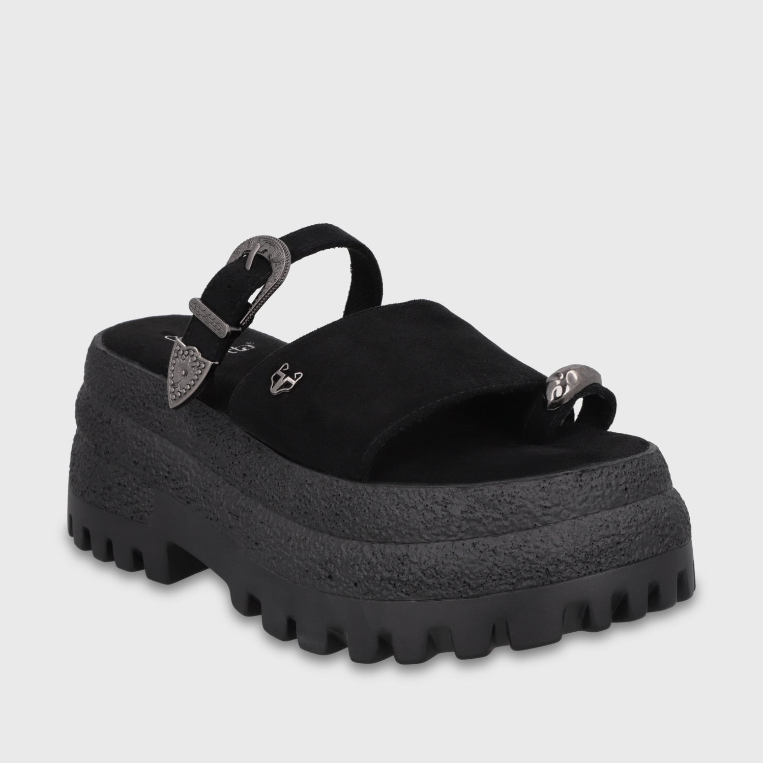 Sandalia Plataforma Negra Mujer 55295 - Gotta Chile