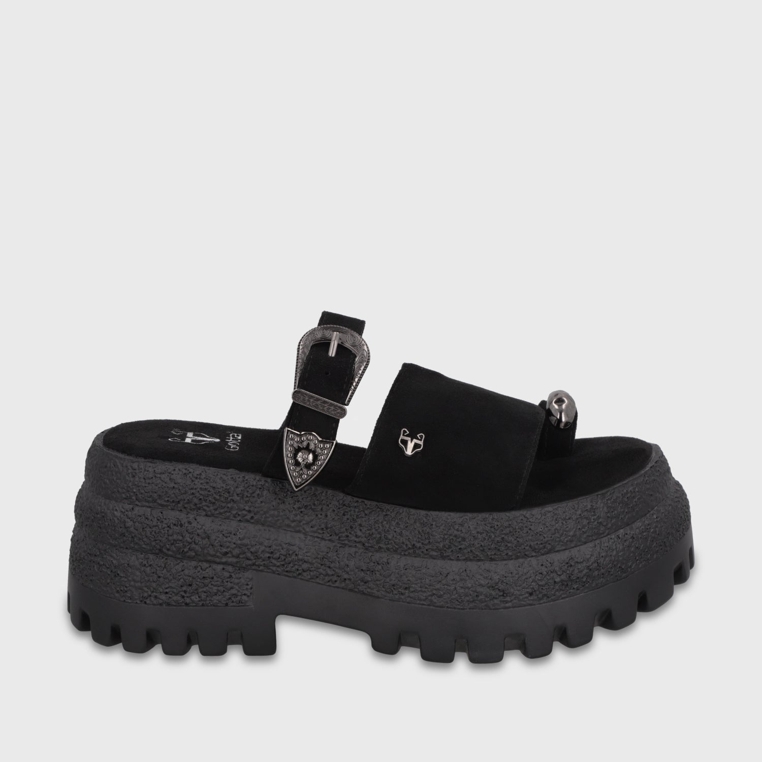 Sandalia Plataforma Negra Mujer 55295 - Gotta Chile