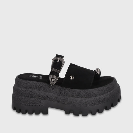 Sandalia Plataforma Negra Mujer 55295 - Gotta Chile