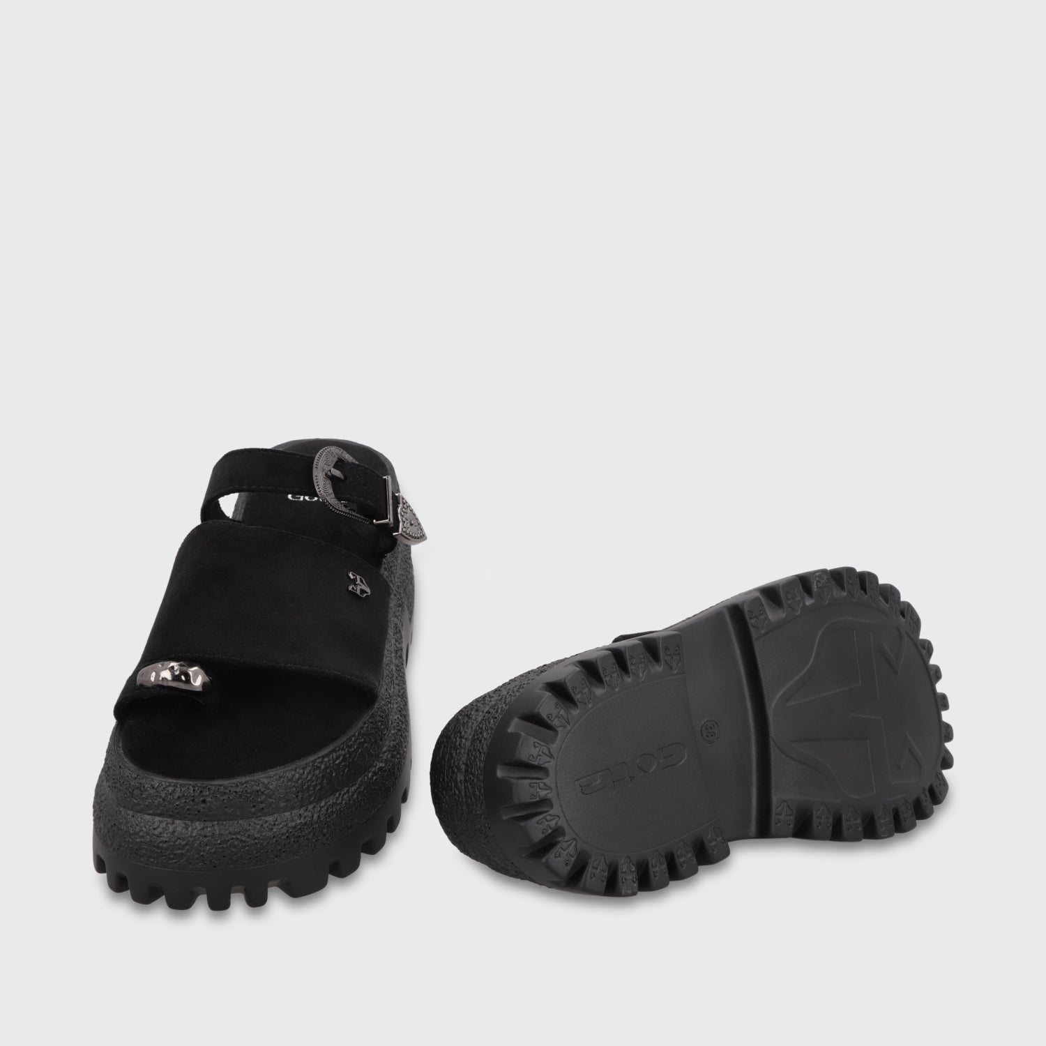 Sandalia Plataforma Negra Mujer 55295 - Gotta Chile