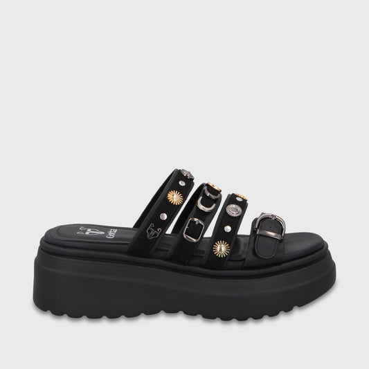 Sandalia Plataforma Negra Mujer 55924 - Gotta Chile
