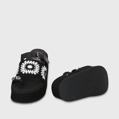 Sandalia Plataforma Negra Mujer 55942 - Gotta Chile