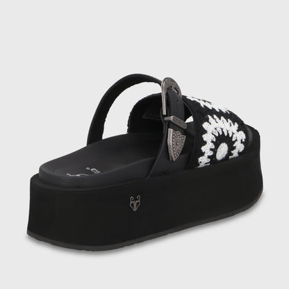 Sandalia Plataforma Negra Mujer 55942 - Gotta Chile