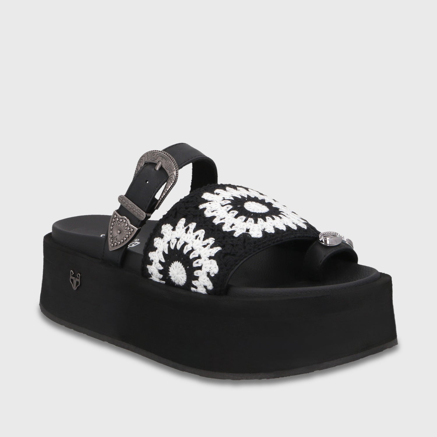 Sandalia Plataforma Negra Mujer 55942 - Gotta Chile