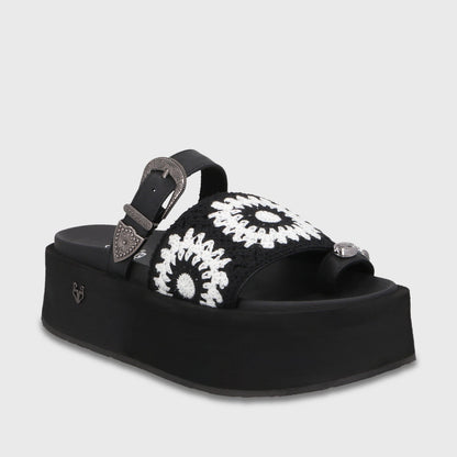 Sandalia Plataforma Negra Mujer 55942 - Gotta Chile