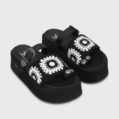 Sandalia Plataforma Negra Mujer 55942 - Gotta Chile