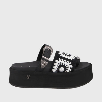 Sandalia Plataforma Negra Mujer 55942 - Gotta Chile