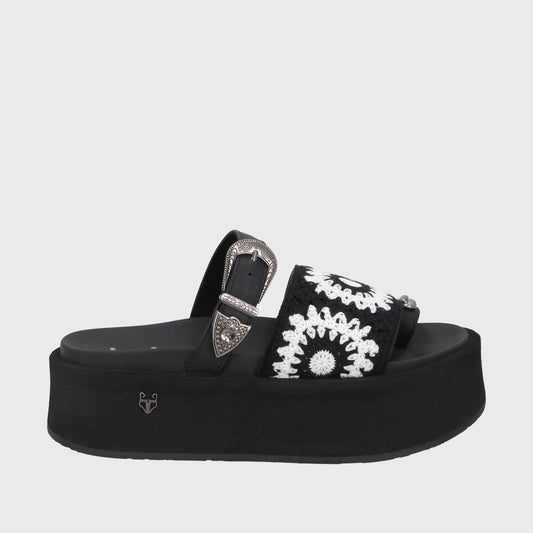 Sandalia Plataforma Negra Mujer 55942 - Gotta Chile