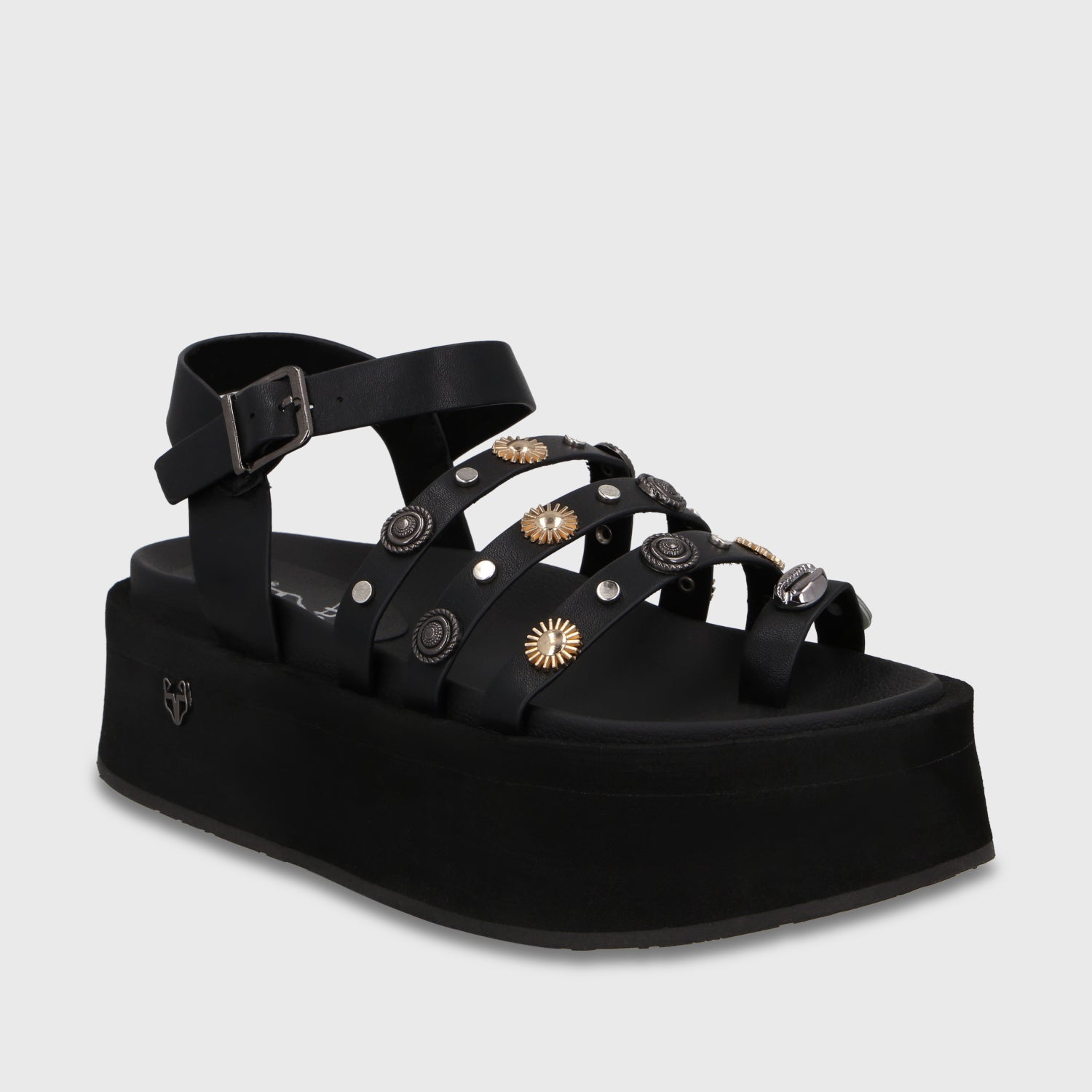 Sandalia Plataforma Negra Mujer 55943 - Gotta Chile