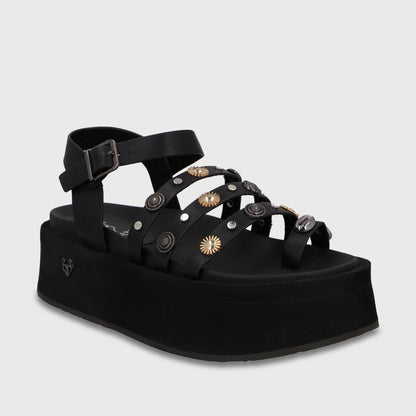 Sandalia Plataforma Negra Mujer 55943 - Gotta Chile