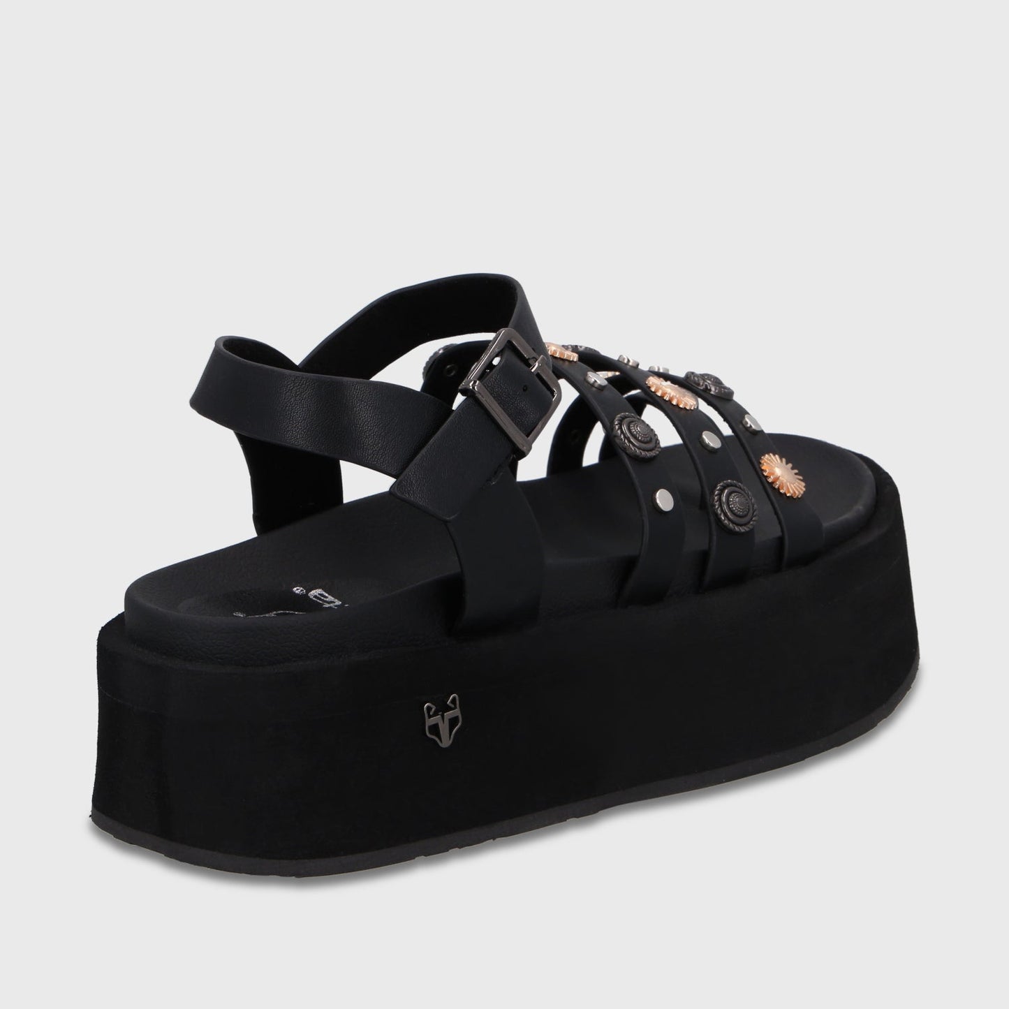 Sandalia Plataforma Negra Mujer 55943 - Gotta Chile