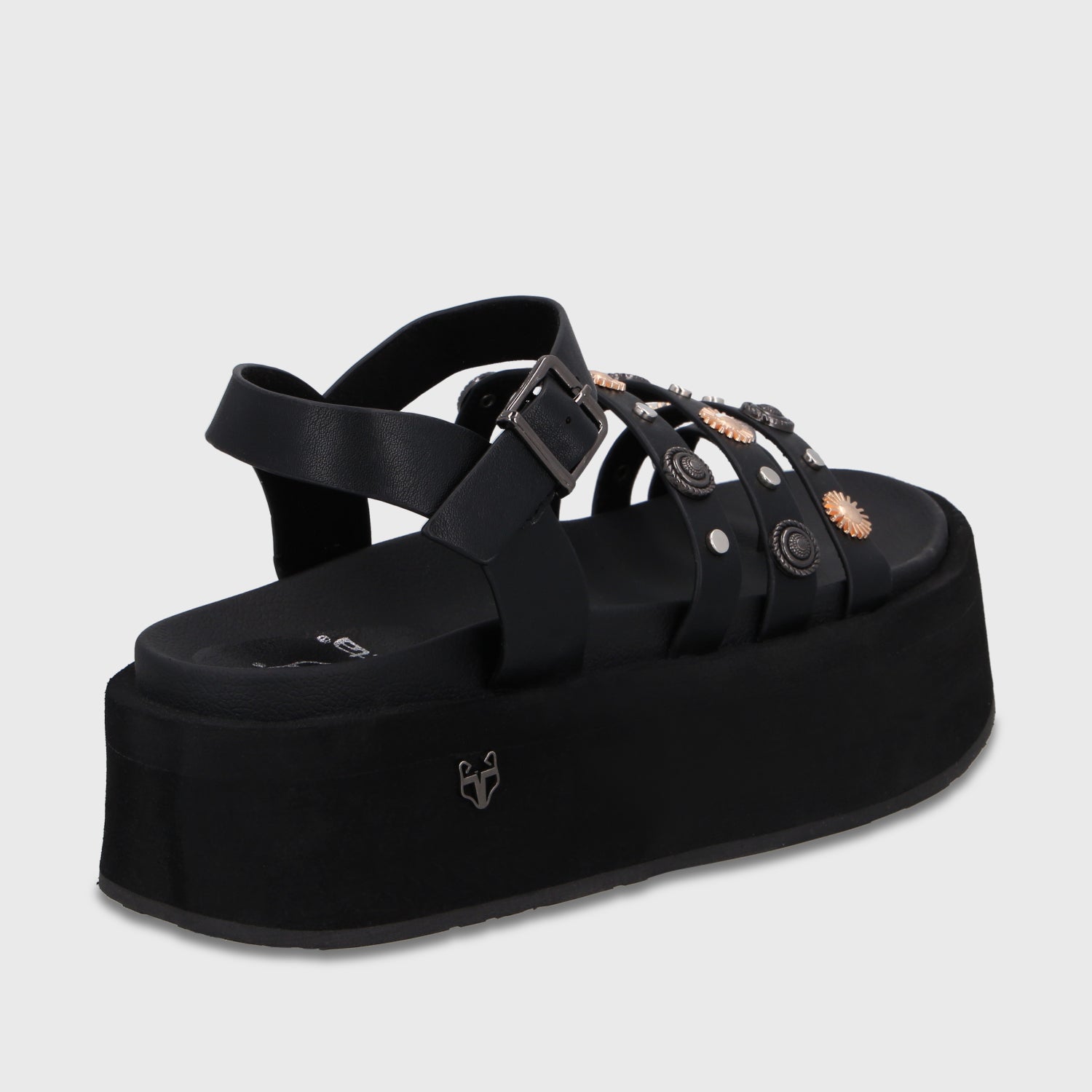 Sandalia Plataforma Negra Mujer 55943 - Gotta Chile