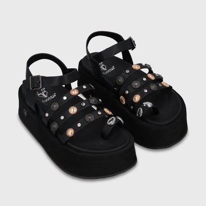 Sandalia Plataforma Negra Mujer 55943 - Gotta Chile