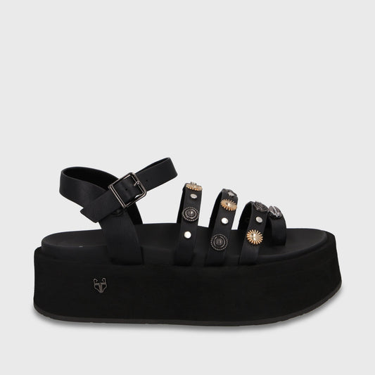 Sandalia Plataforma Negra Mujer 55943 - Gotta Chile