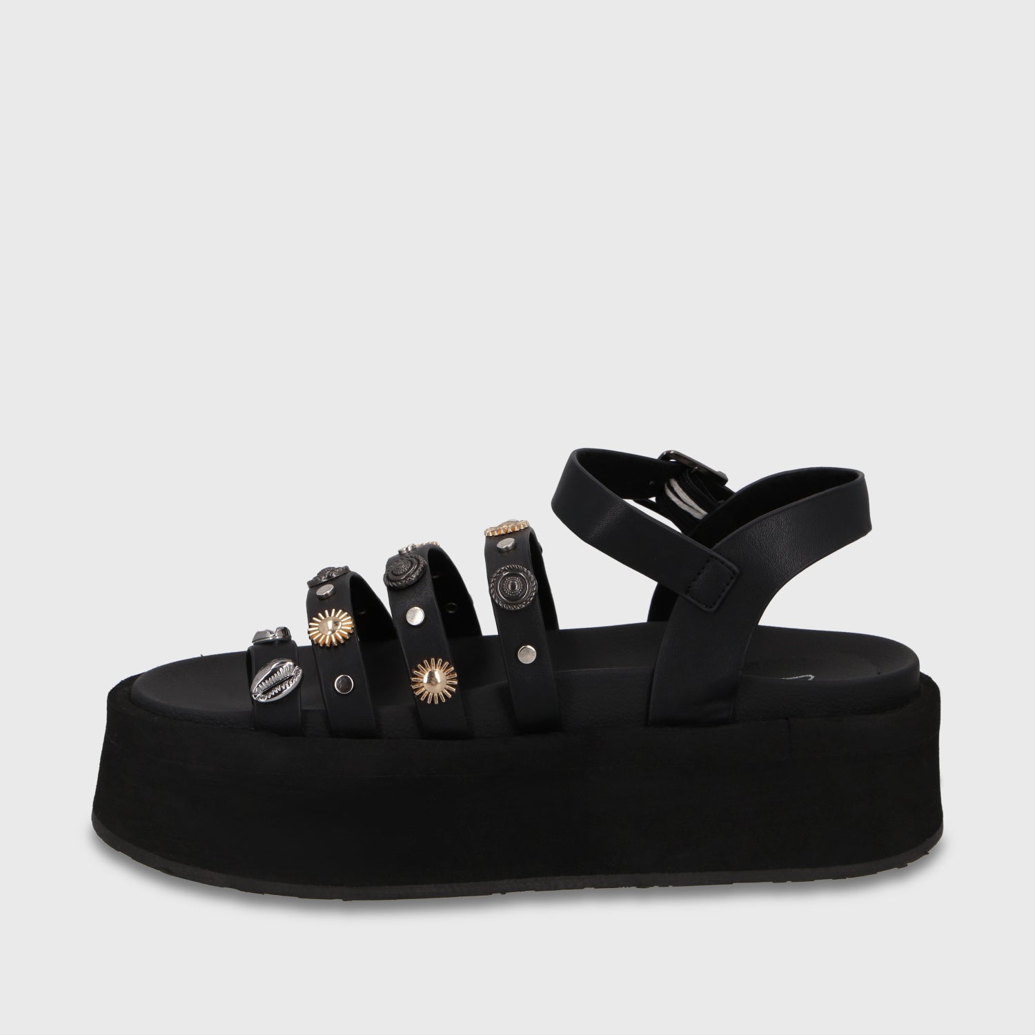 Sandalia Plataforma Negra Mujer 55943 - Gotta Chile