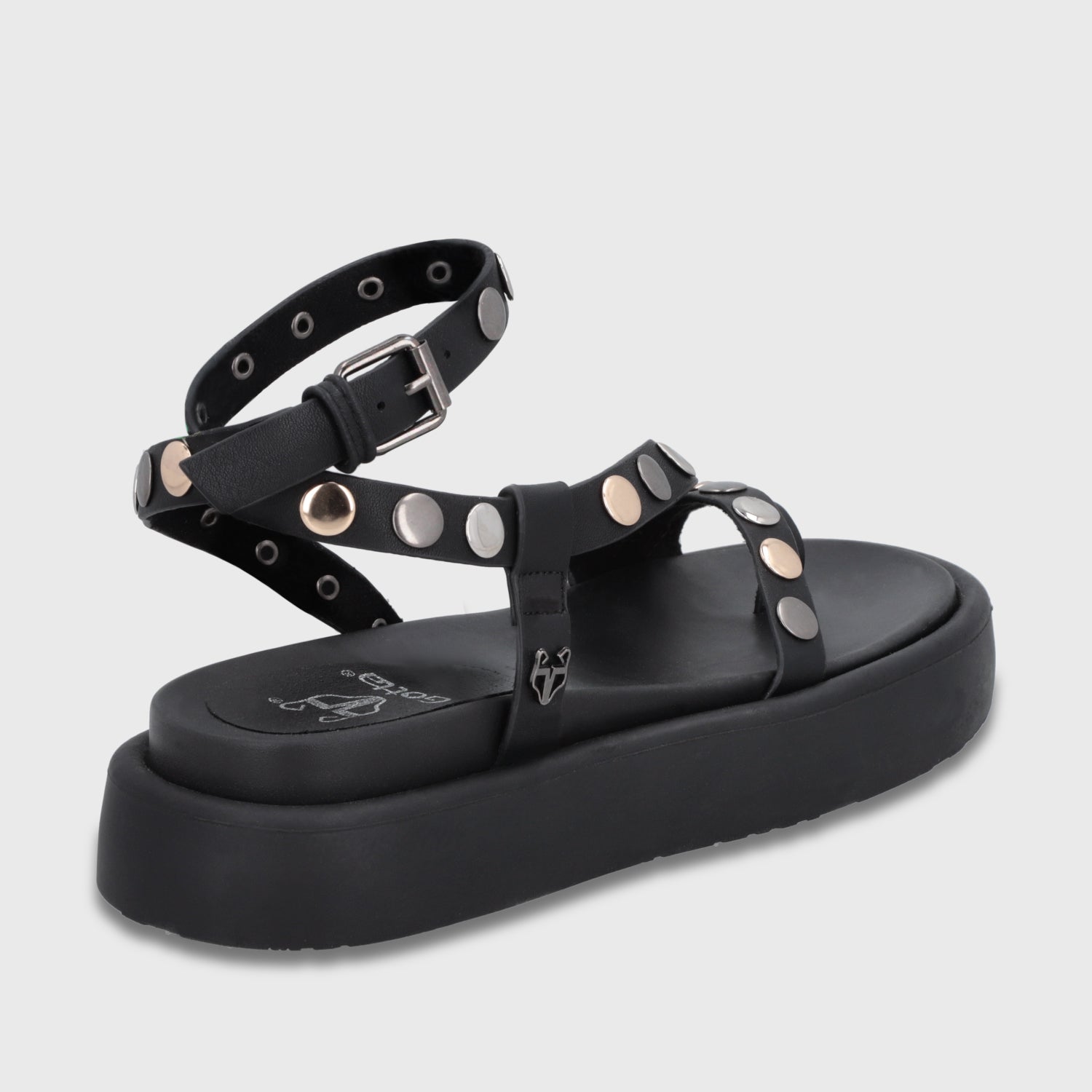 Sandalia Plataforma Negra Mujer 55953 - Gotta Chile