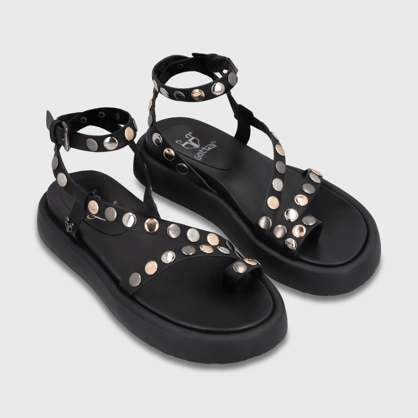 Sandalia Plataforma Negra Mujer 55953 - Gotta Chile