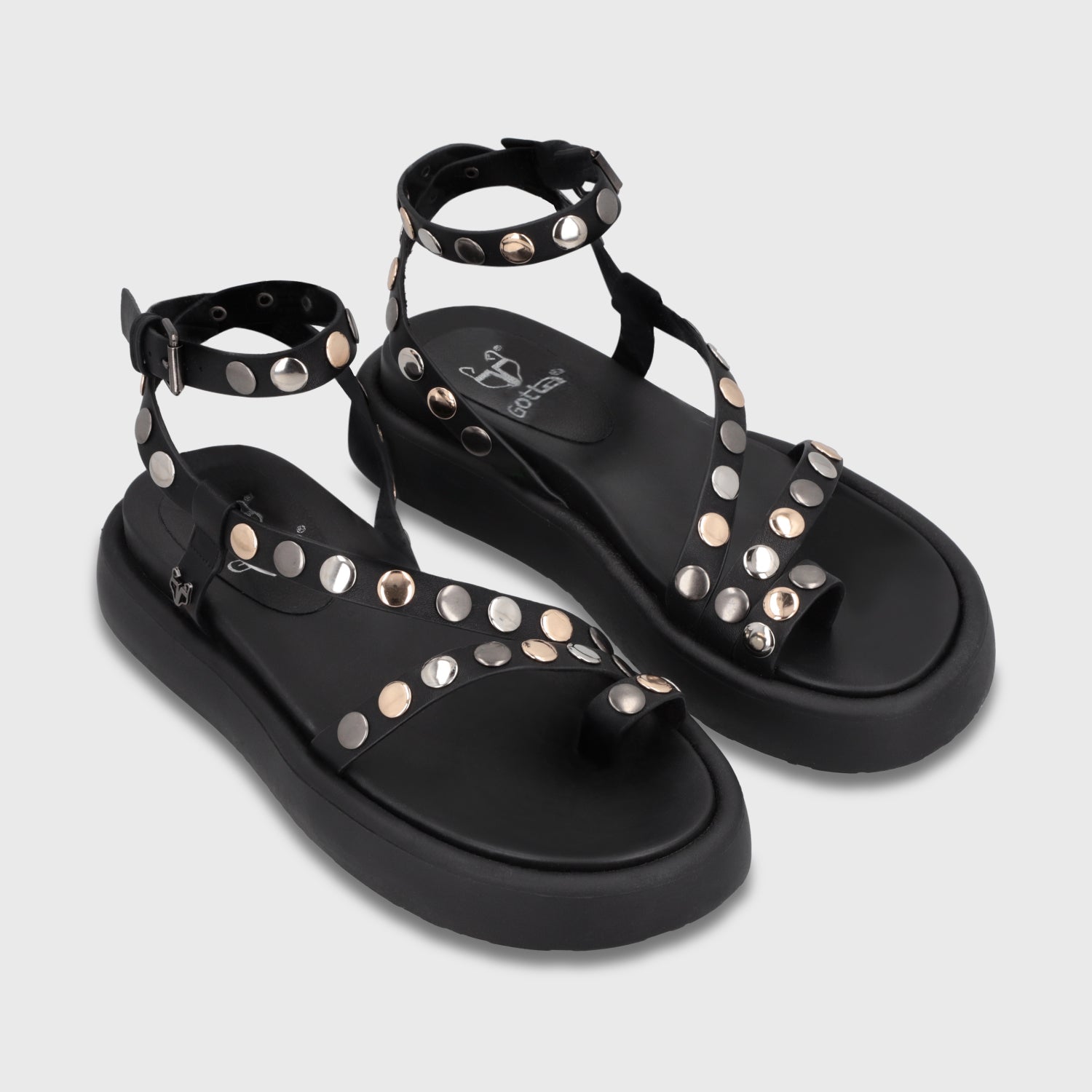 Sandalia Plataforma Negra Mujer 55953 - Gotta Chile