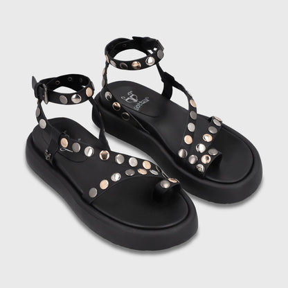 Sandalia Plataforma Negra Mujer 55953 - Gotta Chile