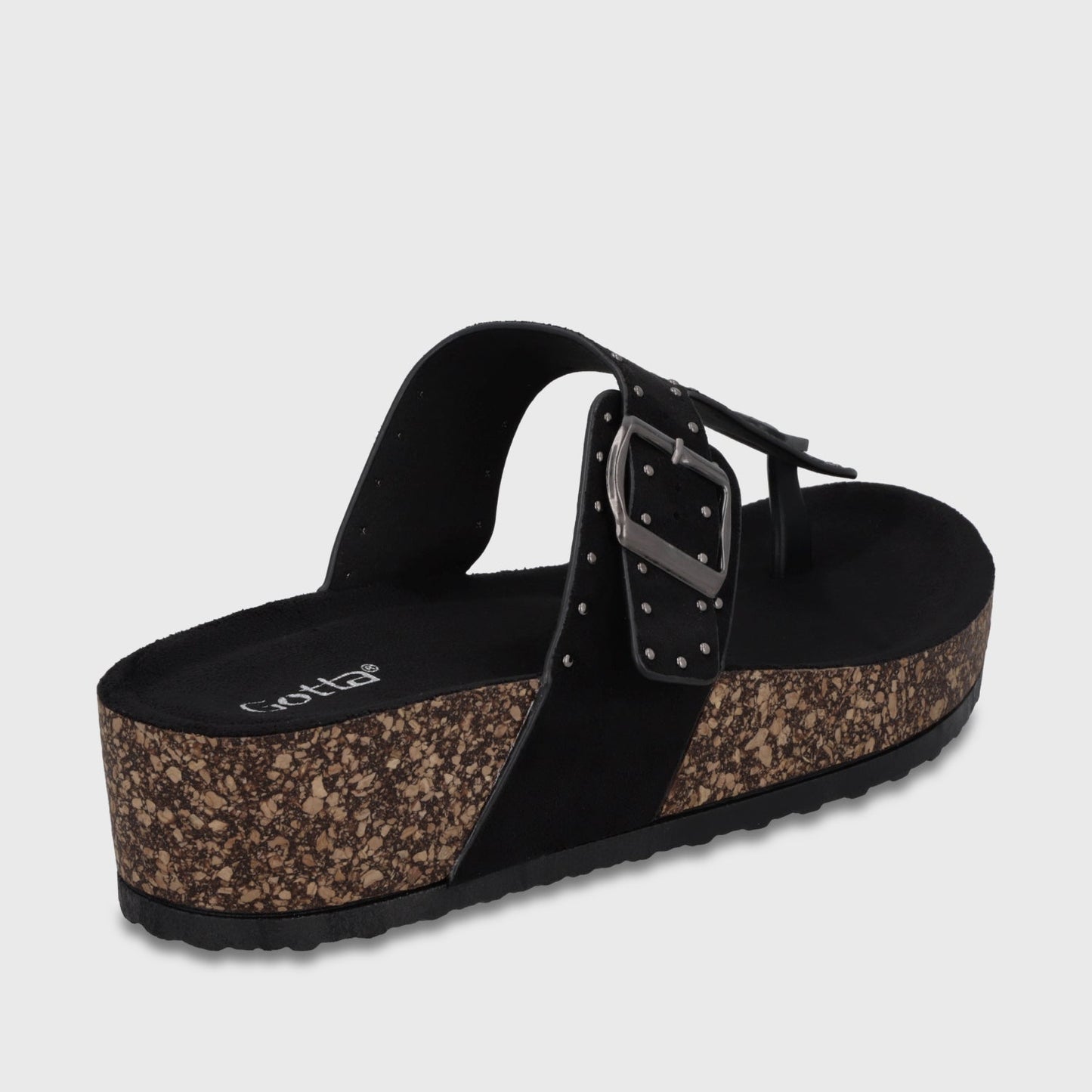 Sandalia Plataforma Negra Mujer 62090 - Gotta Chile