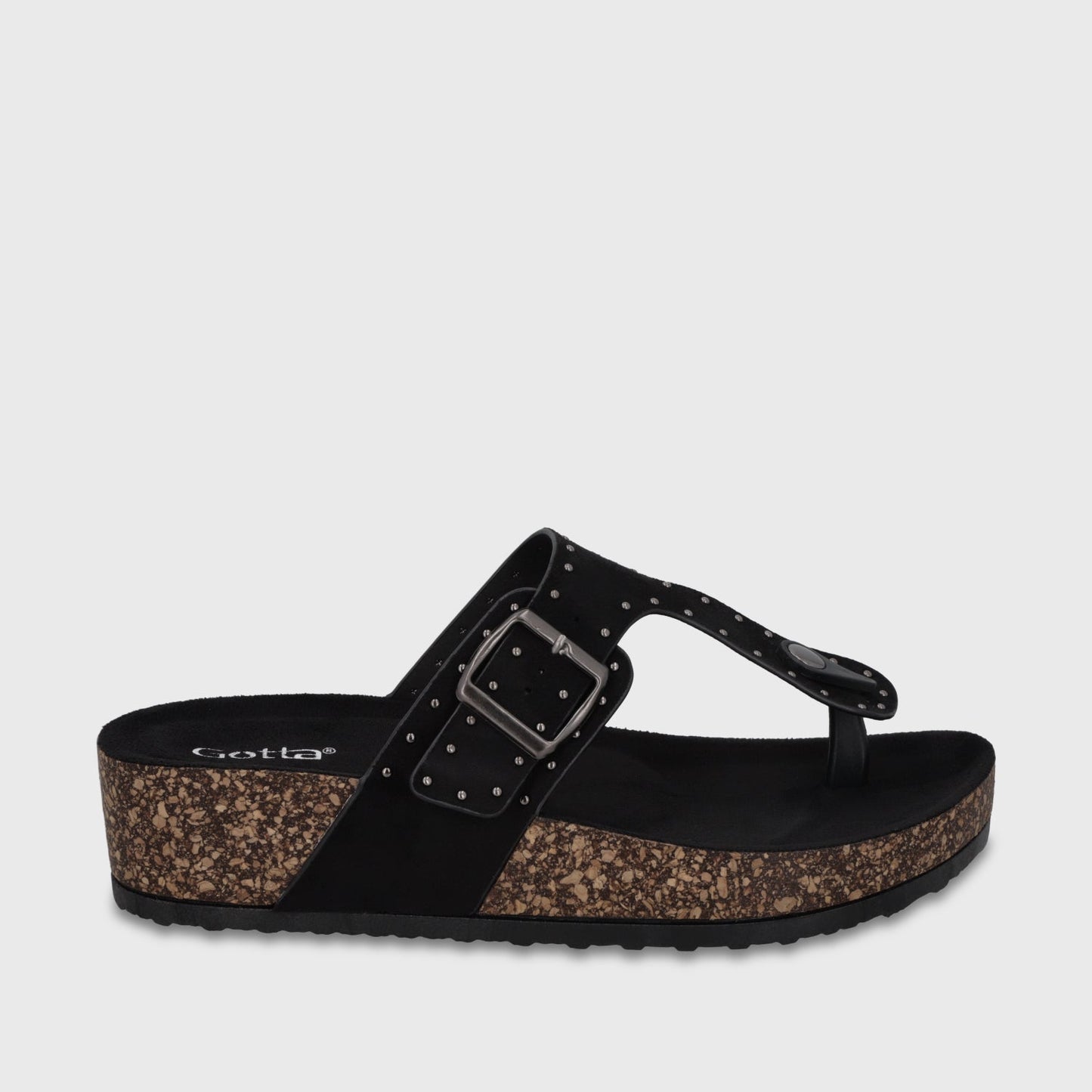 Sandalia Plataforma Negra Mujer 62090 - Gotta Chile