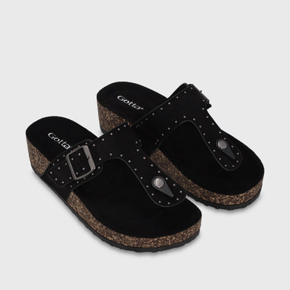 Sandalia Plataforma Negra Mujer 62090 - Gotta Chile