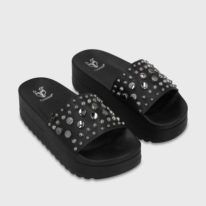Sandalia Plataforma Negra Mujer 64020 - Gotta Chile