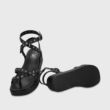 Sandalia Plataforma Negra Mujer 64170 - Gotta Chile