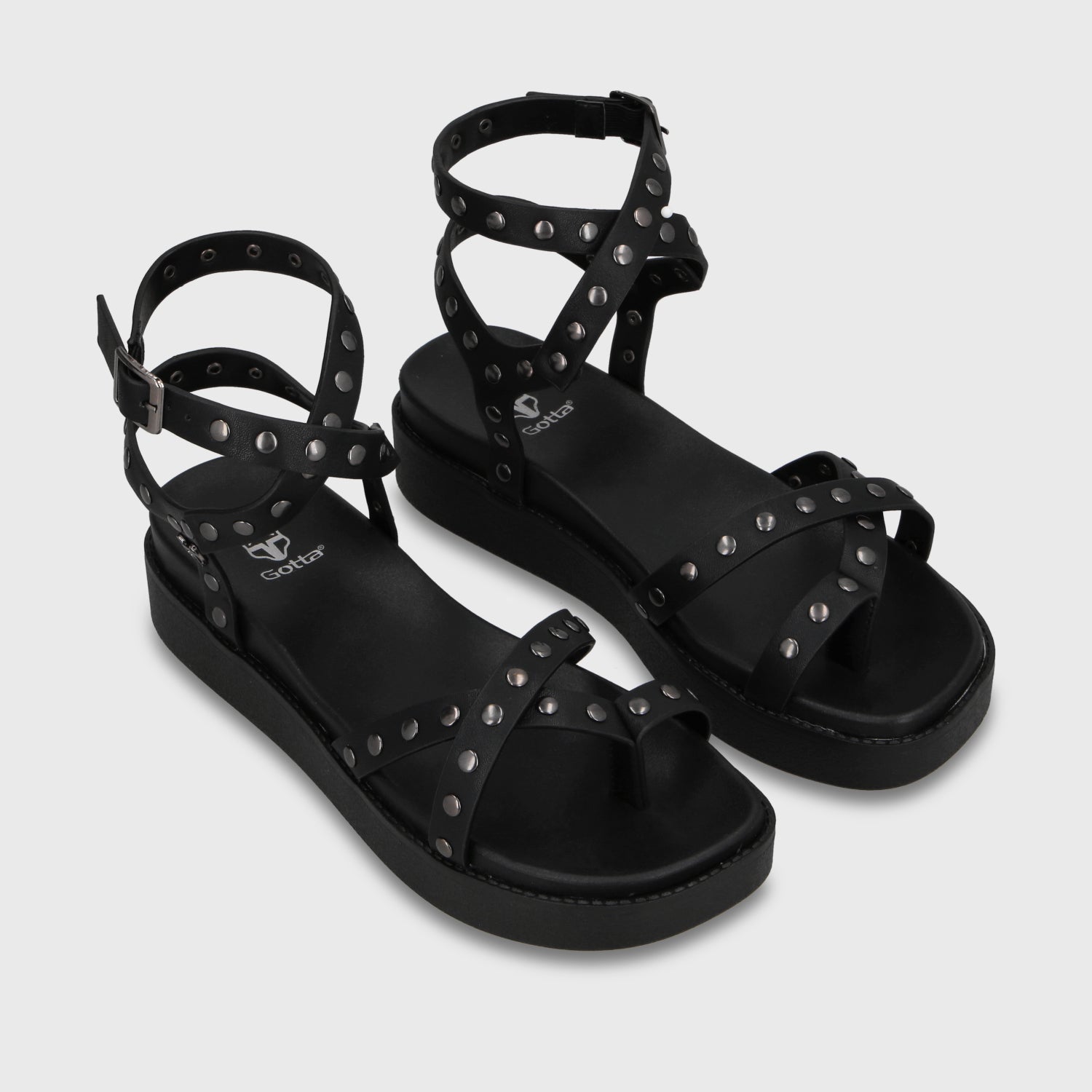 Sandalia Plataforma Negra Mujer 64170 - Gotta Chile