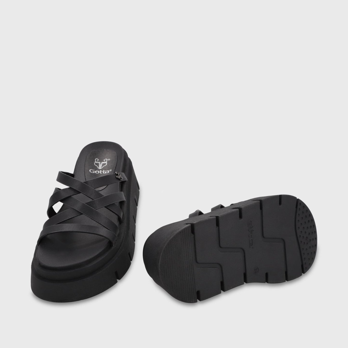 Sandalia Plataforma Negra Mujer 65810 - Gotta Chile