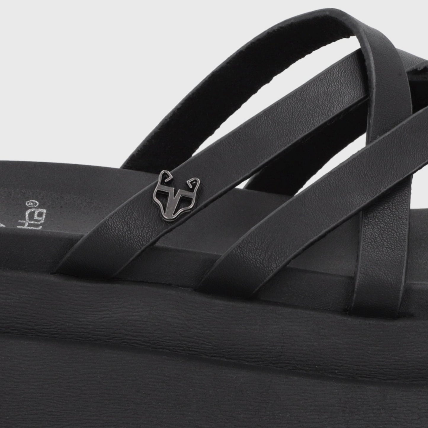 Sandalia Plataforma Negra Mujer 65810 - Gotta Chile