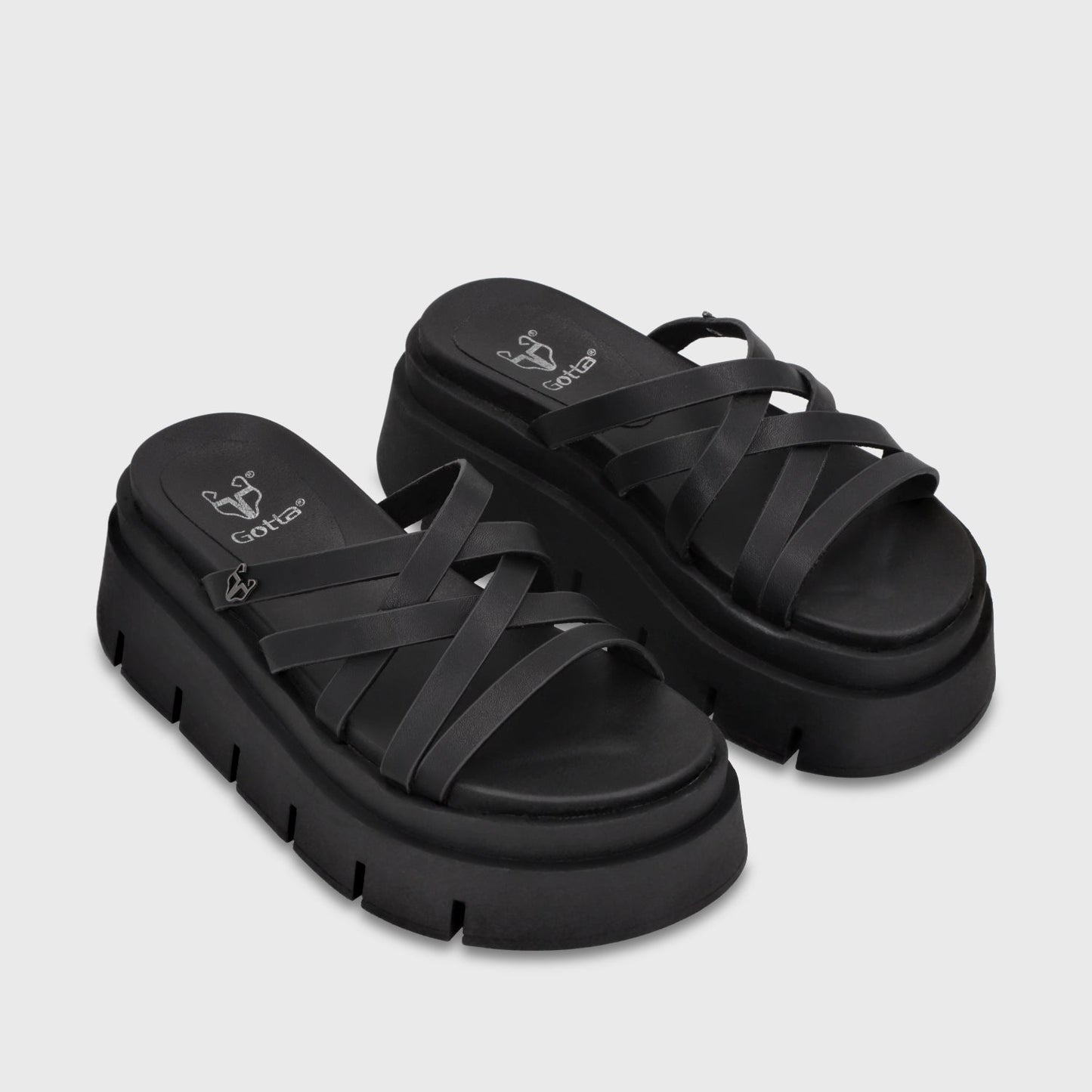 Sandalia Plataforma Negra Mujer 65810 - Gotta Chile