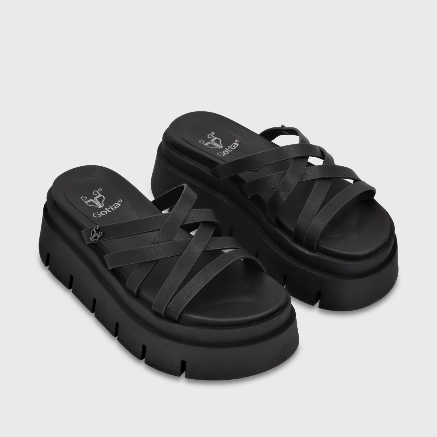 Sandalia Plataforma Negra Mujer 65810 - Gotta Chile