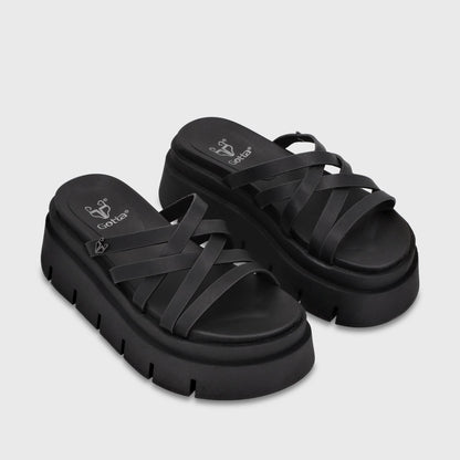 Sandalia Plataforma Negra Mujer 65810 - Gotta Chile
