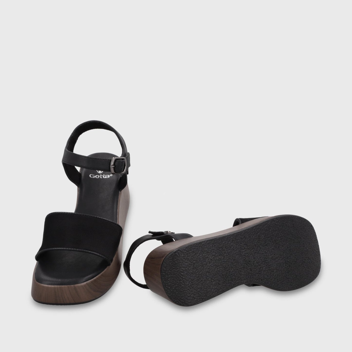 Sandalia Plataforma Negra Mujer 65820 - Gotta Chile