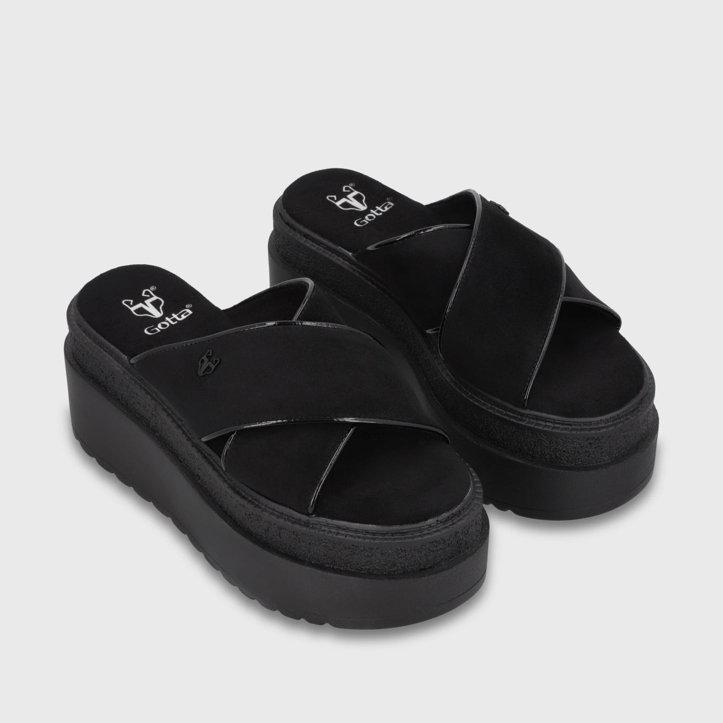 Sandalia Plataforma Negra Mujer 65930 - Gotta Chile